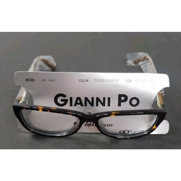 Gianni Po Eyeglass Frames GP P42 55/16/140 Tortoise Copper Retro sophistication - Picture 2 of 10